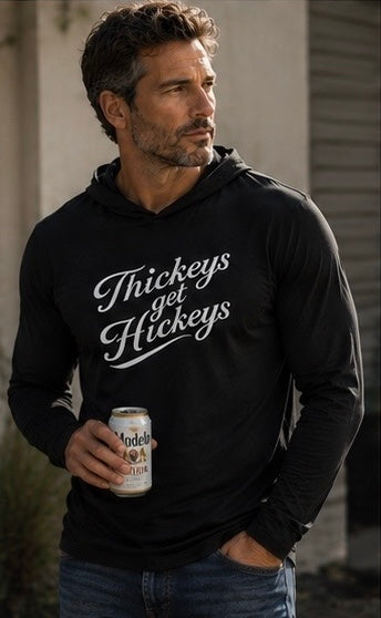 Thickeys Get Hickeys™ Signature Script Hooded Long Sleeve Tee