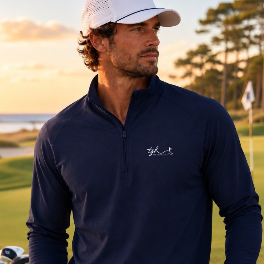 TGH Performance Quarter-Zip – Black & Navy